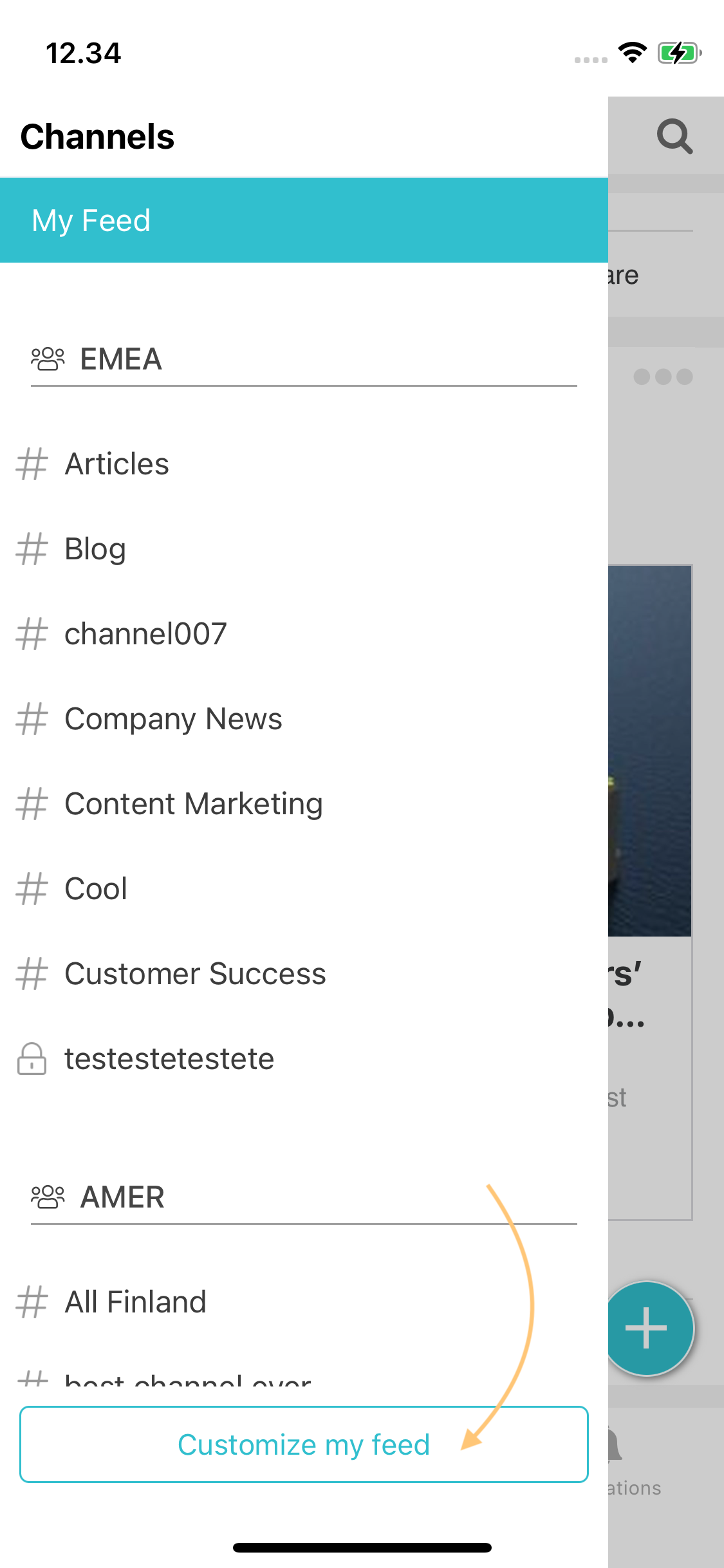 Feed anpassen auf Mobile