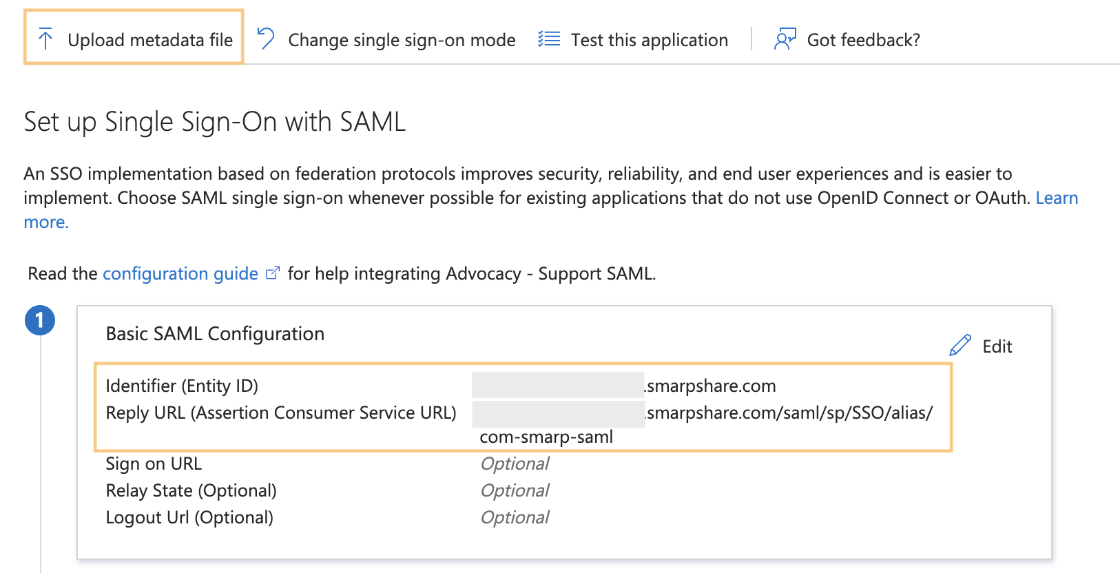 upload Haiilo metadata in Entra ID to fill out basic configuration.png